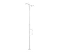 VEVOR Floor-to-Ceiling Transfer Pole, Tension Mounted Bathroom Grab Bar with Anti-Slip Curve Handle, 300 Lbs Capacity Security Pole for Elderly, Ideal Senior Safety Pole for 7-10 Ft Ceilings, White