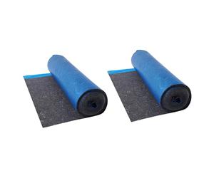 VEVOR Floor Underlayment 37.2 m², 3mm Laminate Flooring Padding with Attached Vapor Barrier, Heavy Duty Fiber+PE Film, Soundproofing & Noise Reduction for Vinyl & Wood Floors(2 Rolls x 18.6 m²)