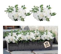 VEVOR Flower Balls Arrangement Bouquet 10 PCS, 17.7-Inch Max Diameter Artificial Flower Balls Wedding White Roses Centerpieces, Faux Flowers Arrangements for Wedding Centerpiece Home Table Decorations