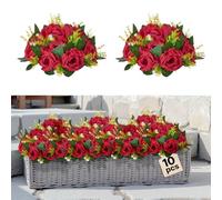 VEVOR Flower Balls Arrangement Bouquet 10 PCS, 9.5-Inch Wedding Red Roses Centerpieces, Fake Flowers Kissing Balls Decor Artificial Floral Arrangements Flower Bouquet for Home Party Table Decorations