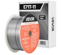VEVOR Flux Core MIG Welding Wire, E71T-11 0.03-inch 2 LBS, Gasless Mild Steel Welding Wire with Low Spatter for All Position Arc Welding, Self-Shielded for Outdoor Use