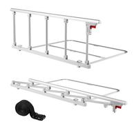 VEVOR Foldable Bed Rail for Elderly, 122 cm Bedside Assist Rail with Fixing Strap, Adjustable Height Pipe Bedside Cane, High-Strength Metal Senior Bed