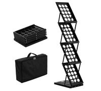 VEVOR Foldable Magazine Display Rack. 4-Tier Brochure Literature Display Stand, Portable Catalog Brochure Holder Stand with Carrying Bag for Office Trade Show Exhibitions, 4 Pockets