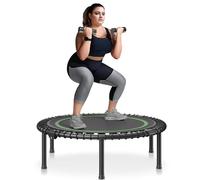 VEVOR Foldable Mini Trampoline, 40 Inch Fitness Rebounder, Max Load 330 lbs Exercise Trampoline, Stable & Quiet Indoor/Outdoor Workout, Adults