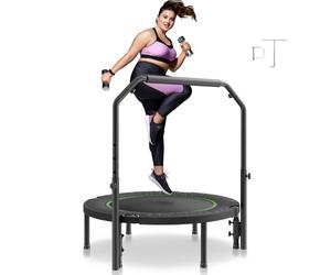 VEVOR Foldable Mini Trampoline, 40 Inch Fitness Rebounder, Max Load 330lbs Exercise Trampoline, Stable & Quiet Trampoline with 4 Level Height Adjustab
