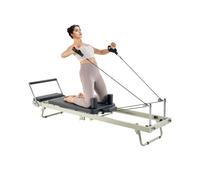 VEVOR Foldable Pilates Reformer, Pilates Workout Machine for Home Gym Studio Use, Pilates Bed with Dual Resistance- Spring & Cord, Reformer Set for Advanced Users and Beginners, Up to 400 LBS
