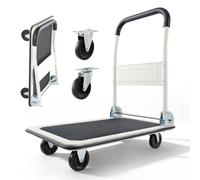 VEVOR Foldable Push Cart Dolly, 330lbs Load Capacity, Folding Platform | Truck with Swivel Wheels, Moving Platform Hand Truck Flatbed Cart, Space Saving Push Handle for Easy Storage, 29x18.9x32.5in