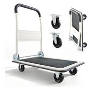 VEVOR Foldable Push Cart Dolly, 330lbs Load Capacity, Folding Platform | Truck with Swivel Wheels, Moving Platform Hand Truck Flatbed Cart, Space Saving Push Handle for Easy Storage, 29x18.9x32.5in