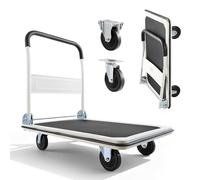 Vevor Foldable Push Cart Dolly, 660 Lbs Load Capacity, Folding Platform Truck With Swivel Wheels, Moving Platform Truck