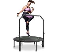 VEVOR Foldable Trampoline,36/40/48 Inch Fitness Rebounder, Max Load 450lbs Exercise Trampoline, Stable & Quiet Trampoline with 3/4 Level Height Adjustable Foam Handle, for Adults Indoor Garden Workout