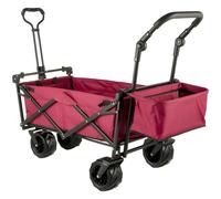 VEVOR Foldable Trolley Adjustable Handle Wagon Cart with Removable Canopy 220lbs in Red VEVOR Red