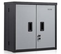 VEVOR Foldable Wall Cabinet, Metal Garage Locker Mounted 26" Small Tool Chest 240 LBS Loading Capacity Adjustable Shelf Magnetic Door File for Warehouse Office Home Black
