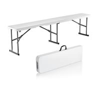 VEVOR Folding Bench Plastic Portable Outdoor Picnic Garden 183 cm Bench White