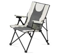 VEVOR Folding Camping Chair, 3 Reclining Positions, Outdoor High Back Camping Chair, 260lbs Weight Capacity, Full Padded Beach Chairs with Armrest & Headrest, Portable Lawn Chairs for Sports Travel