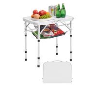 VEVOR Folding Camping Table Adjustable Height Aluminum MDF Outdoor Portable Lightweight for Cooking Beach Picnic Travel 24 x 16 inch