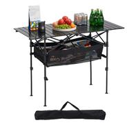 VEVOR Folding Camping Table Portable Roll Up Side Tables Lightweight Aluminum Beach Table for Outdoor BBQ Tailgating Picnic Travel (47 inch-Black)