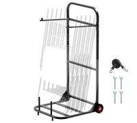 VEVOR Folding Chair Rack 100 LBS Capacity Heavy-Duty Chair Cart for Hanging 10 Chairs Multi-Function Metal Chair Storage Dolly with Rubber Wheels