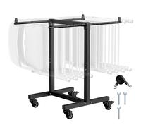 VEVOR Folding Chair Rack 200 LBS Capacity T-Shape Chair Cart for 14 Chairs Heavy-Duty Metal Chair Storage Dolly with Rubber Wheels Multi-Function