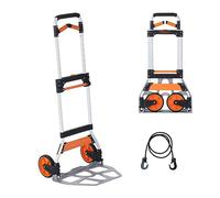 VEVOR Folding Hand Truck, 309 lbs Load Capacity, Aluminum Portable Cart, Convertible Hand Truck and Dolly with Telescoping Handle and PP+TPR Wheels, Ultra Lightweight Super Strong for Moving Warehouse