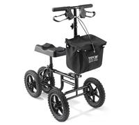 VEVOR Folding Kneeling Scooter, 160 kg, Adjustable Carbon Steel Rollator, Adjustable Height Handlebar and Knee Pad, 305 mm Off-Road Wheel, Double Brakes, Leg Recovery Scooter