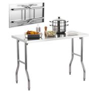 Vevor Folding Prep Table, 48X24", Heavy-Duty Stainless Steel, Kitchen Work Table, For Home Kitchen Restaurant Garage
