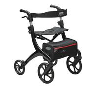 VEVOR Folding Rollator Walker for Seniors and Adults, Lightweight Aluminum Rolling Walker with Seat and Adjustable Handle, 4-Wheel Outdoor Mobility Walker with Spacious Storage Bag, 300LBS Capacity