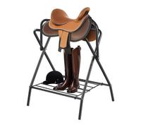 VEVOR Folding Saddle Rack Freestanding Horse Saddle Stand Portable Horse Blanket Holder Heavy Duty Steel Saddle Rack for English & Western Saddles