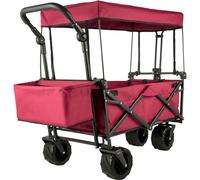 VEVOR Folding Wagon Cart, Collapsible Folding Garden Cart w/ Shade Beach Utility