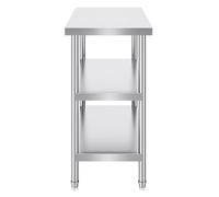VEVOR Stainless Steel Food Prep Table, 18 x 36 x 34 Inch Commercial Kitchen Worktable, with 2 Adjustable Undershelf, Heavy Duty Prep Table Metal Work Table for BBQ, Kitchen, Home, and Garage