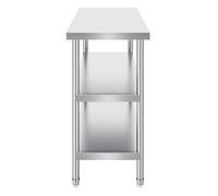 Vevor Food Prep Table, 18X48X34", W/ 2 Adj Undershelf, Heavy Duty For Bbq, Kitchen, Home, Garage