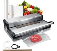 VEVOR Food Vacuum Sealer Machine, 95Kpa 350W Powerful Dual Pump and Dual Sealing, Dry and Moist Food Storage, Automatic and Manual Air Sealing System with Built-in Cutter, with Seal Bag External Hose