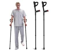 VEVOR Forearm Crutches for Adults, Folding Walking Forearm Crutches with 10-Level Adjustable Height, Lightweight Aluminum Medical Crutches with Open Cuff for Leg Injury Surgery Disabled, 1 Pair 350LBS