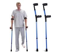 VEVOR Forearm Crutches for Adults, Aluminum Walking Crutches with 11-Level Adjustable Height & 4-Level Upper Cuff, Lightweight Folding Medical Crutches for Leg Injury Surgery Disabled, 1 Pair (350LBS)