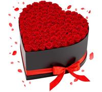 VEVOR Forever Flowers, 100 Preserved Roses in a Heart Shape Box, Eternal Flowers Immortal Bouquet Birthday Present for Women Her Wife Mothers, Anniversary, Valentine's Day,Christmas, Red