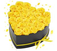 VEVOR Forever Flowers, 27 Preserved Roses in a Heart Shape Box, Eternal Flowers Immortal Bouquet Birthday Present for Women Her Wife Mothers, Anniversary, Valentine's Day,Christmas, Yellow