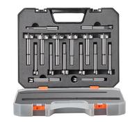 VEVOR Forstner Bit Set 16 Pcs 1/4 inch to 1-5/8 inch Carbon Steel Forstner Drill Bits Set with Universal Shank for Wood and Composite Board Drilli