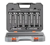 VEVOR Forstner Bit Set, 16 Pcs Forstner Drill Bits Set, 1/4" to 1-5/8", Carbon Steel, with Universal Round Shank, Forstner Drill Bit for Wood and Composite Board, Forstner Bits for Woodworking