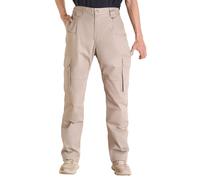 VEVOR FR Pants for Men, 100% Cotton, Flame-Resistant Cargo Pants with Multi-Pockets and Elastic Waist, Reinforced Tear-Proof Stitching, Ideal for Welding Work and Casual Wear, M Size, Khaki