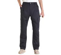 VEVOR FR Pants for Men, 100% Cotton, Flame-Resistant Cargo Pants with Multi-Pockets and Elastic Waist, Reinforced Tear-Proof Stitching, Ideal for Welding Work and Casual Wear, XXL Size, Black