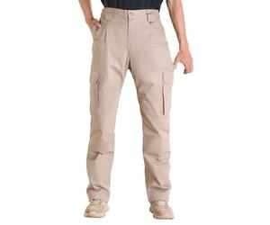 VEVOR FR Pants for Men, 100% Cotton, Flame-Resistant Cargo Pants with Multi-Pockets and Elastic Waist, Reinforced Tear-Proof Stitching, Ideal for Welding Work and Casual Wear, XXL Size, Khaki