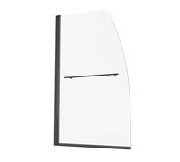 VEVOR Frameless Bathtub Shower Door, 34 in. W x 55 in. H, Half for Bathtub, 180° Rotatable Tempered Glass, Half with 1/4 in Tempered Glass Bathroom Screen, Black