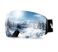 VEVOR Frameless Ski Goggles, Spherical Lens with Silver Mirror Revo Coating, OTG Anti fog Snow Goggles for Men Women, TPU Frame & Ventilation Structure, Suitable for Skiing, Skating, Snowboarding