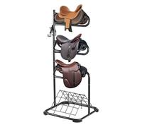 VEVOR Freestanding Saddle Stand, 30 x 30 x 68.5 in, 3 Tiers Saddle Rack, Heavy Duty Saddle Blanket Holder with Removable & Rotating Tiers, English & Western Saddle Rack for Tack Room Organization
