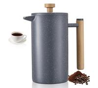 VEVOR French Press Coffee Maker, 1 Liter Stainless Steel Coffee Press Tea Maker with Filter, Large Double Wall Insulated French Presses Cold Brew for Camping Travel Home Kitchen, Black