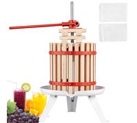 VEVOR Fruit Wine Press Manual Press for Wine Making 1.6 Gal/6.4L Wood Basket