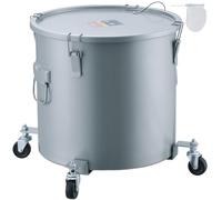 VEVOR Fryer Grease Bucket, 16 Gal Oil Disposal Caddy with Caster Base, Carbon Steel Rust-Proof Coating, Oil Transport Container with Lid, Lock Clips, Filter Bag for Hot Cooking Oil Filtering, Gray