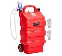 VEVOR Fuel Caddy, 16 Gallon, Portable Fuel Tank with 12V DC 2.5 GPM Electric Fuel Transfer Pump, 4 ft Delivery Hose & Auto-Stop Sensor Nozzle, Tank Adapters, Suitable for Diesel & Gasoline, Red