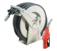 VEVOR Fuel Hose Reel, 1" x 33', Extra Long Retractable Diesel Hose Reel, Heavy-Duty Carbon Steel Construction with Automatic Fuel Nozzle, NBR Rubber Hose for Aircraft Ship Vehicle Tank Truck, 300 PSI