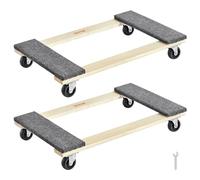 VEVOR Furniture Dolly, 1000 lbs Each Load Capacity, 2 Packs, 18" x 30", 8 x 3" PP Swivel Casters, Heavy Duty Hardwood Furniture Moving Dolly, Mover's Dolly, Moving Cart with Wheels for Heavy Furniture