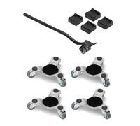 VEVOR Furniture Dolly, 440 lbs Load Capacity, 3 Wheel Steel 6.3" Tri-dolly Heavy Duty Mover with Triangle Swivel Caster, Carbon Steel Panel, Furniture Lift Mover Tool Set for Appliances, Sofa, Fridge